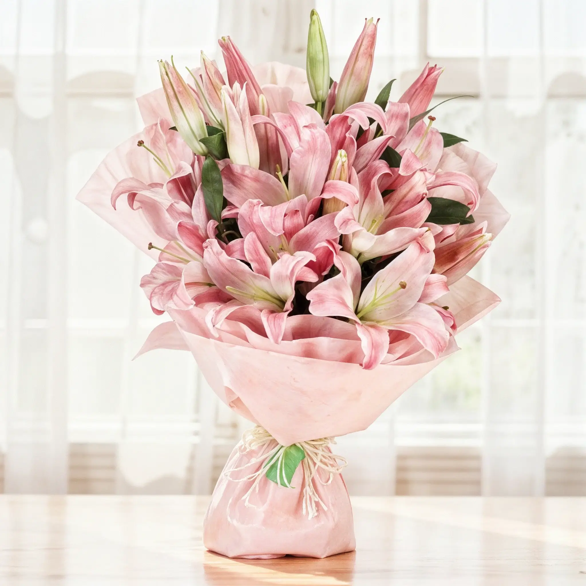 Bouquet of 7 Pink Lilies
