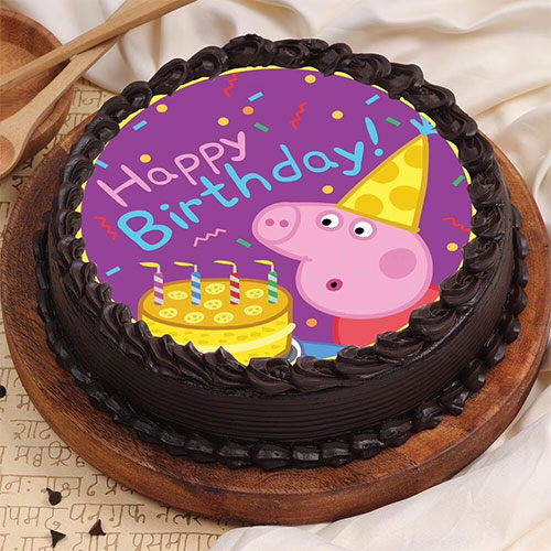 Cartoon Themed Peppa Pig Chocolate Cake 1 KG