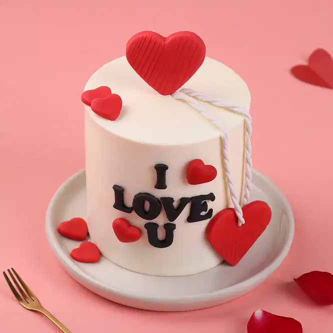 I love you heart cake