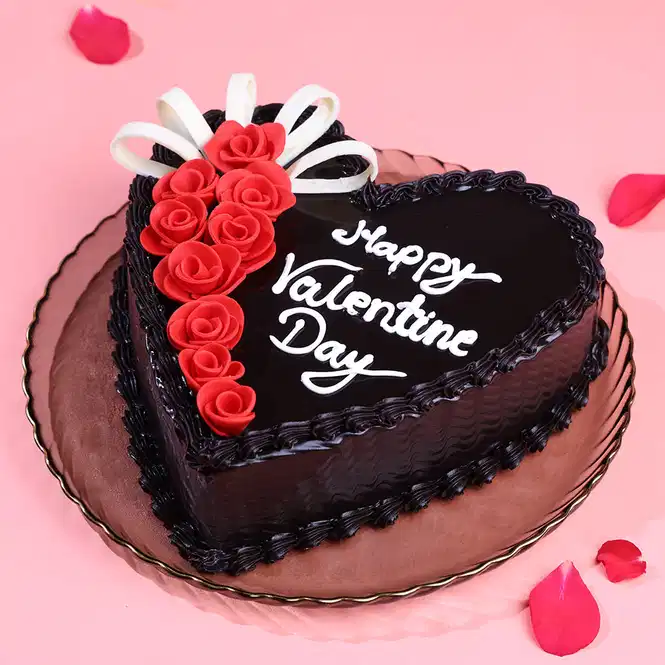 Valentine Chocolate Truffle Heart Cake